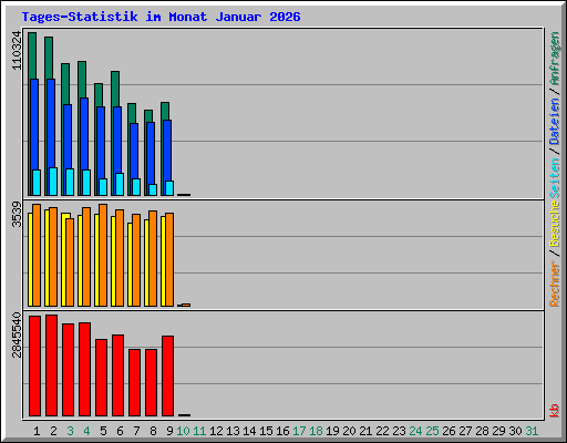Tages-Statistik im Monat Januar 2026